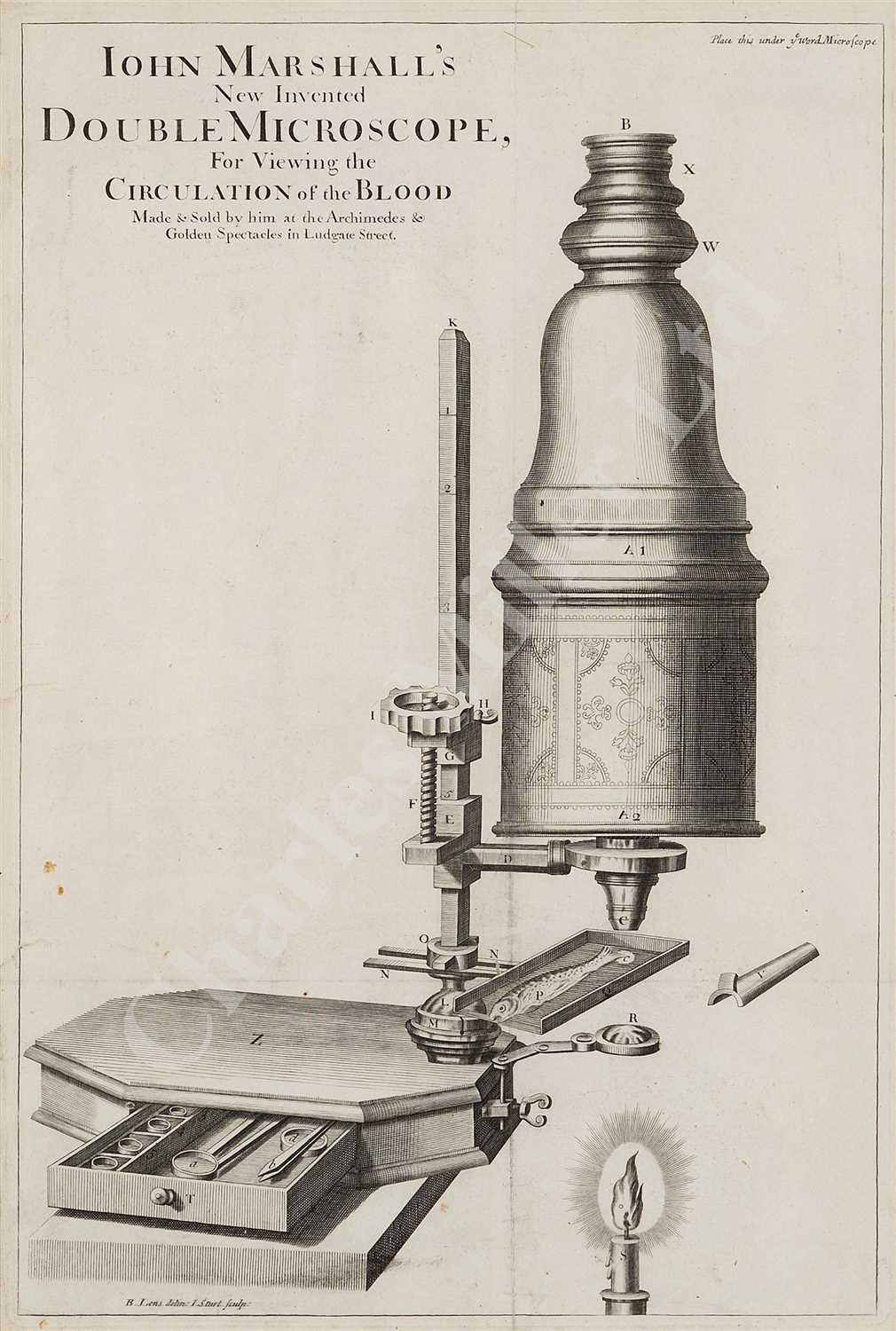 Lot 280 - "JOHN MARSHALL'S NEW INVENTED DOUBLE MICROSCOPE ..."