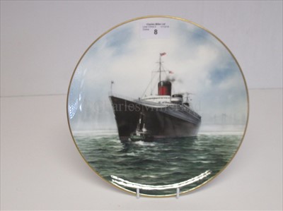 Lot 8 - Blue Riband Liners: A souvenir picture plate of Normandie