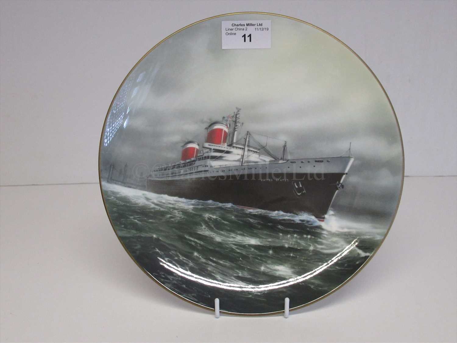 Lot 11 - Blue Riband Liners: A souvenir picture plate