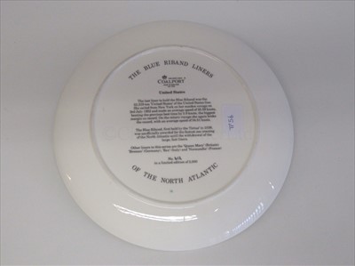 Lot 11 - Blue Riband Liners: A souvenir picture plate of 'United States'