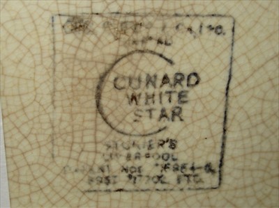 Lot 37 - Cunard White Star Line: a cube tea pot