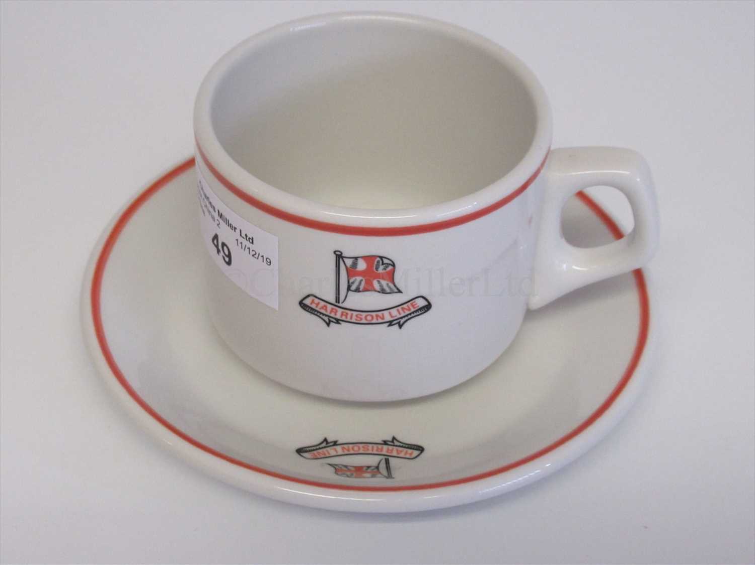 Lot 49 - Harrison Line: a coffee cup and sauce