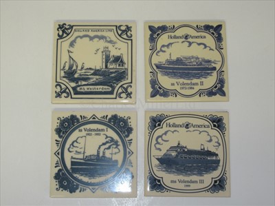 Lot 50 - Holland American Line: a set of four tile coasters