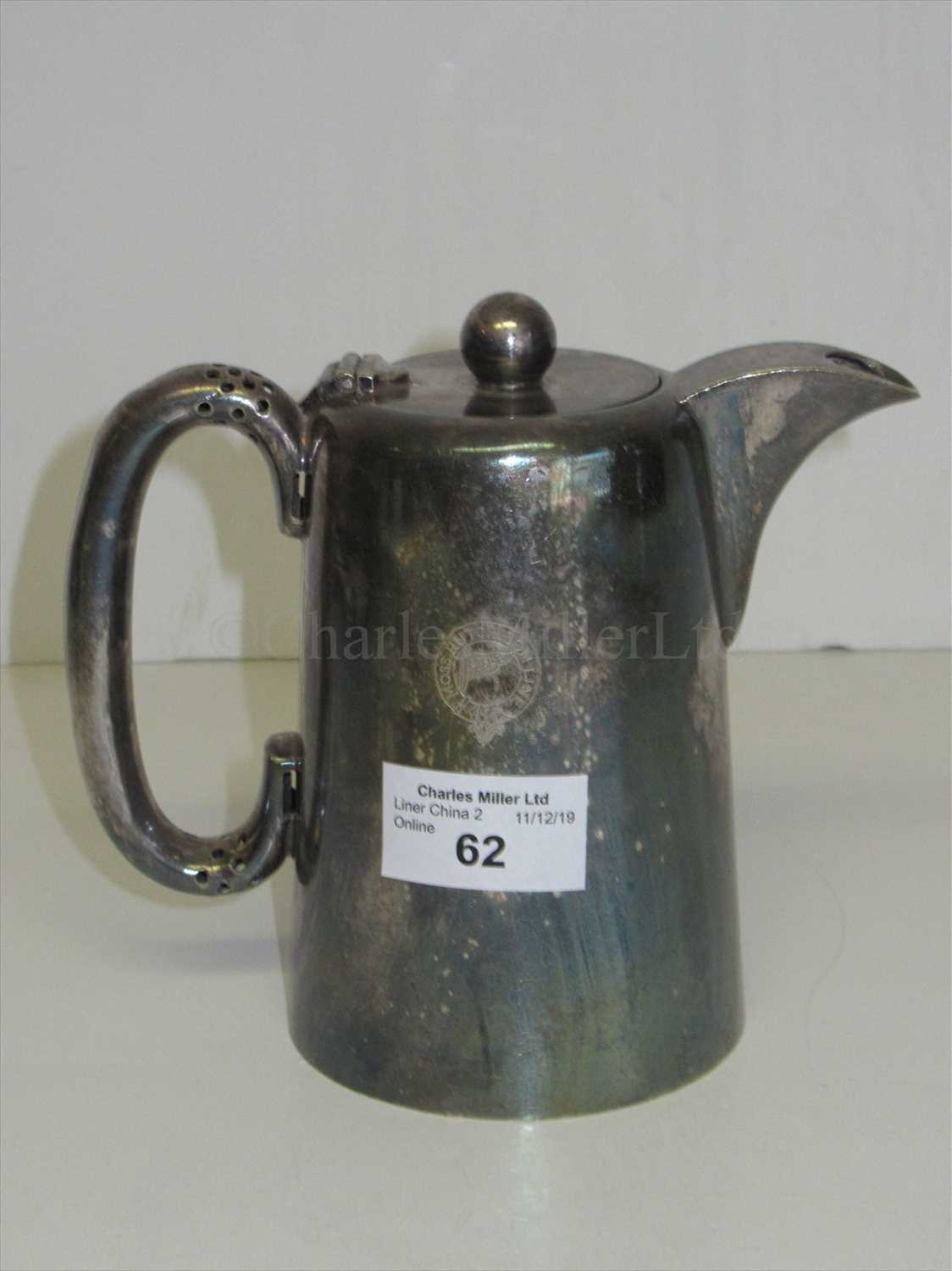 Lot 62 - Moss Hutchinson Line: a plated coffee pot