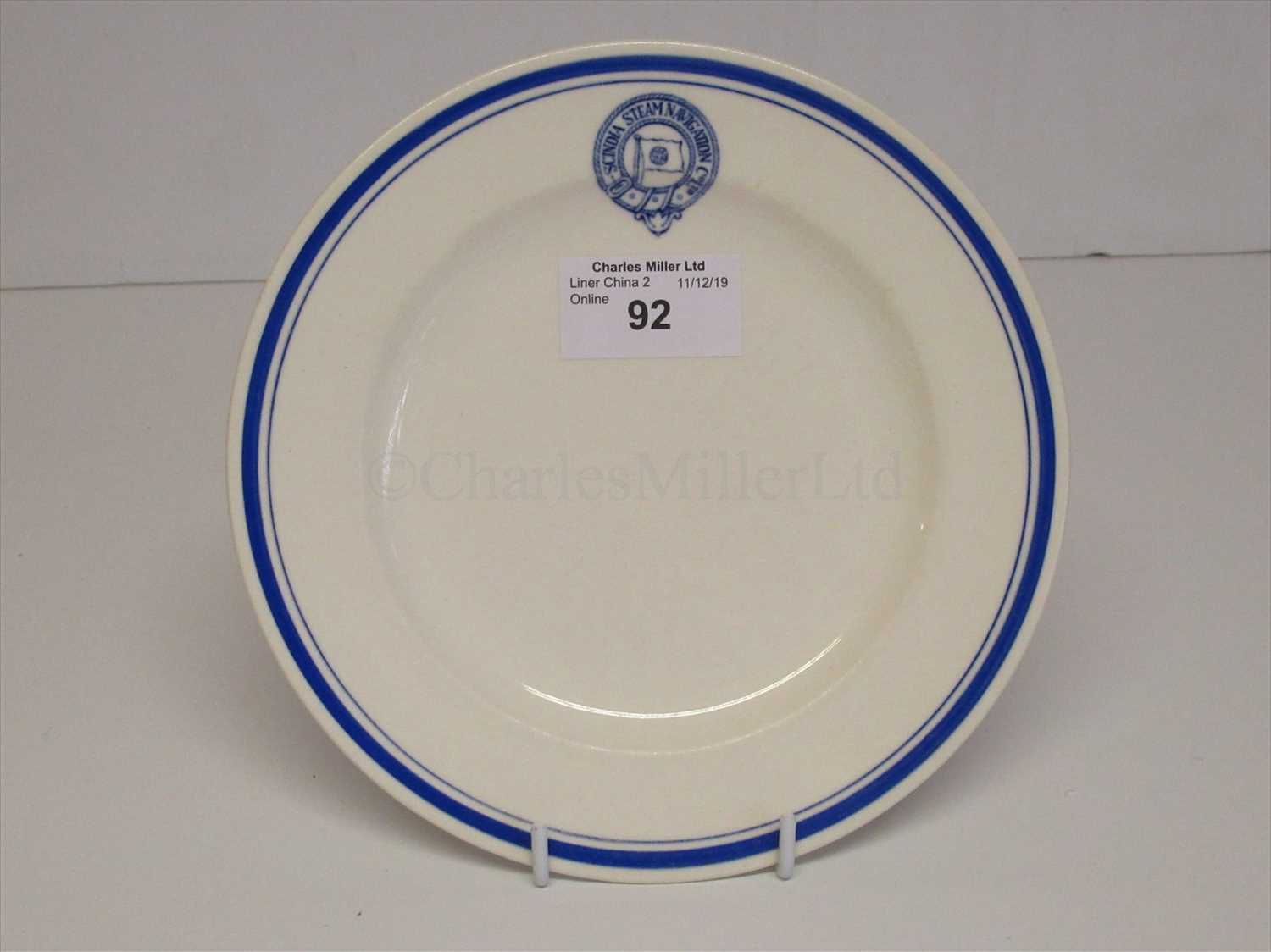 Lot 92 - Scindia Steam Navigation Company Ltd: a side plate