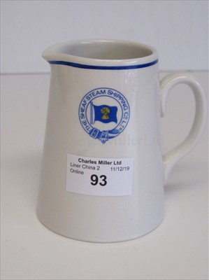 Lot 93 - Sheaf Steam Shipping Company Ltd: a milk jug