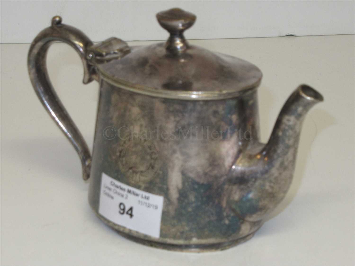 Lot 94 - Stewart & Co.: a plated half pint tea pot