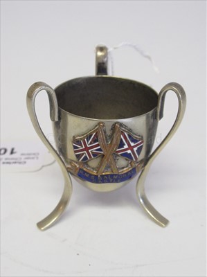 Lot 105 - Union Castle Line: A souvenir plated and enamelled egg cup