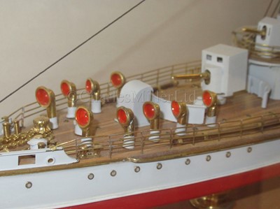 Lot 111 - A 1:100 SCALE BUILDER'S STYLE MODEL OF INSECT CLASS RIVER GUNBOAT H.M.S. LADYBIRD, ORIGINALLY BUILT BY LOBNITZ & CO., 1916