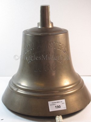 Lot 190 - THE BRIDGE BELL FROM THE HOLLAND-AMERIKA LINER S.S. 'NIEUW AMSTERDAM', 1938