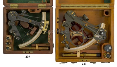 Lot 240 - A 6½IN. RADIUS VERNIER SEXTANT BY HEATH & CO., LONDON, CIRCA 1943