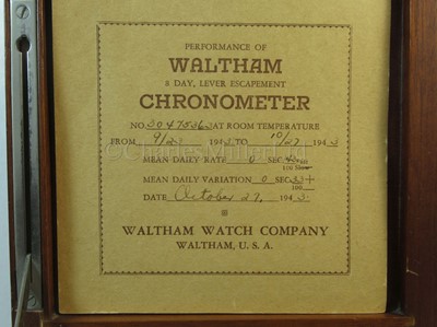 Lot 254 - Waltham deck watch