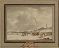 Lot 4 - ANDREAS SCHELFHOUT (DUTCH, 1787-1870)<br/>Beached...