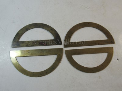 Lot 299 - Ø A FOLDING IVORY AND BRASS SECTOR BY ADAMS, LONDON, CIRCA 1790 & 4 protractors