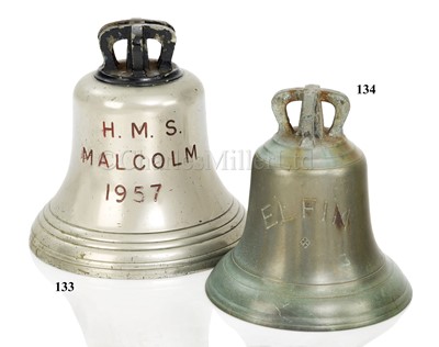 Lot 134 - THE SHIP'S BELL FROM THE TORPEDO AND SUBMARINE TENDER H.M.S. 'ELFIN', 1933