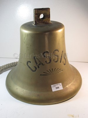 Lot 206 - THE SHIP'S BELL FOR THE TANKER S.S. CASSIS, 1914