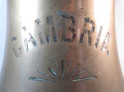 Lot 205 - THE SHIP'S BELL FROM THE LONDON & NORTH WESTERN RAILWAY FERRY T.S.S. 'CAMBRIA', 1897