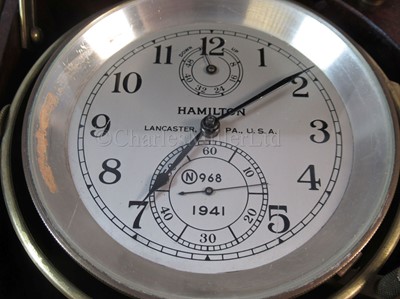 Lot 252 - A TWO-DAY HAMILTON MODEL 21 MARINE CHRONOMETER, MID-20TH-CENTURY