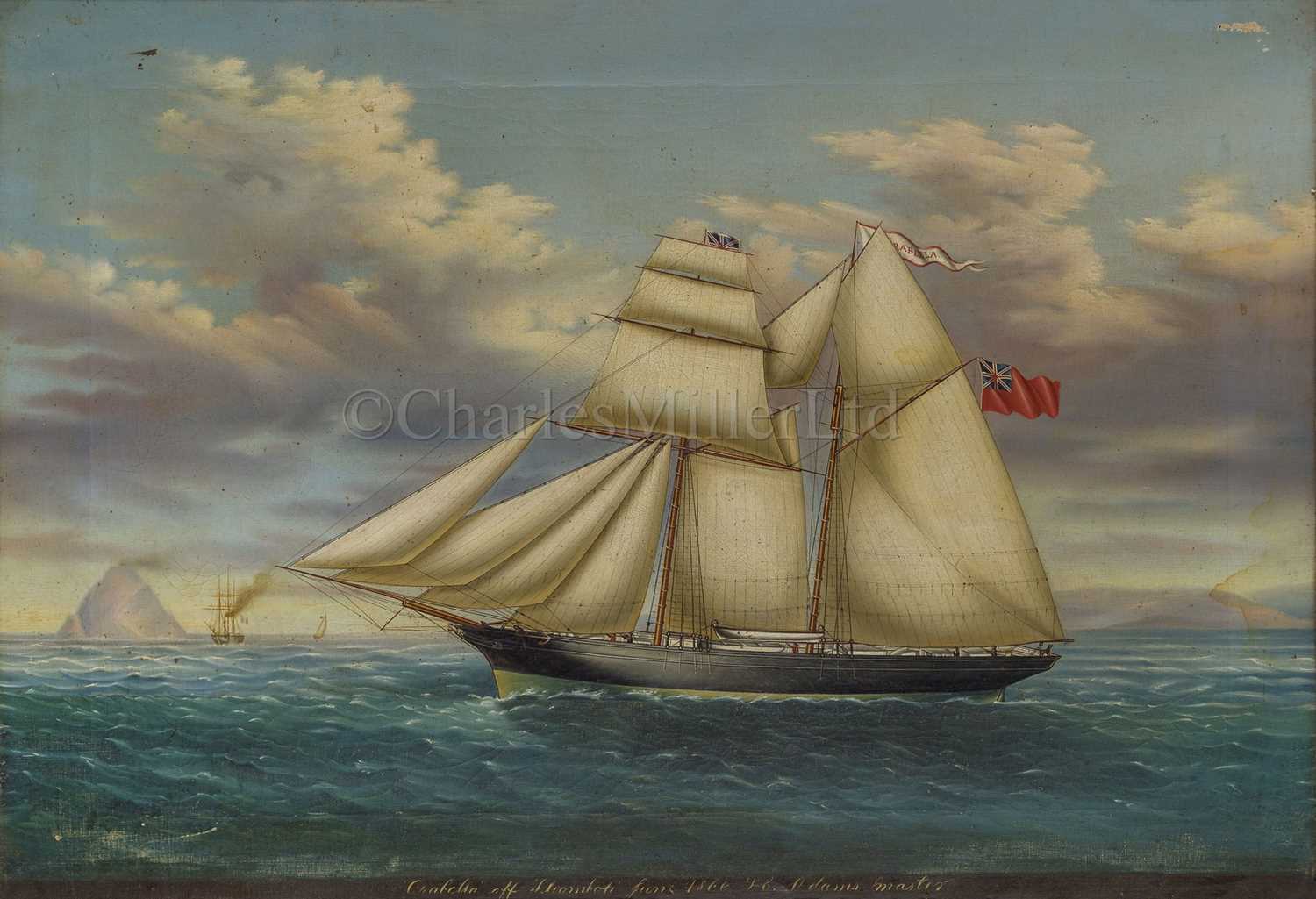 Lot 15 - NEAPOLITAN SCHOOL, CIRCA 1860, Fair and foul portraits of the Salcombe fruit schooner 'Arabella', Master John Adams