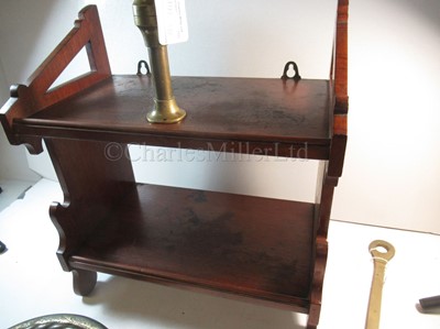 Lot 141 - A 6IN. GUN TOMPION FOR H.M.S. NEWCASTLE, 1934, plus a shaving mirror and heel indicator from KGV