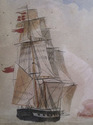 Lot 10 - NICHOLAS CAMMILLIERI (MALTESE, 1762-1860): The brig 'Thomas Gowland' of Sunderland, Stephen L. Gordon Master, arriving at Malta 1863