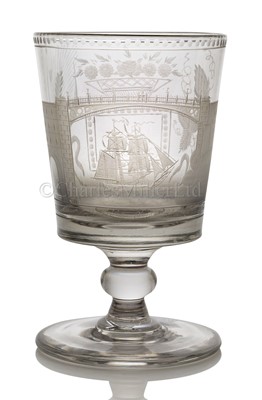 Lot 196 - A SUNDERLAND GLASS RUMMER, CIRCA 1800