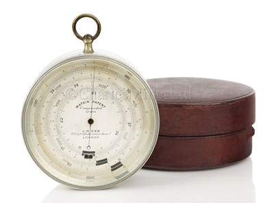 Lot 310 - A FINE WATKIN PATENT EXTENDED SCALE BAROMETER/ALTIMETER, BY J. HICKS, LONDON, CIRCA 1889