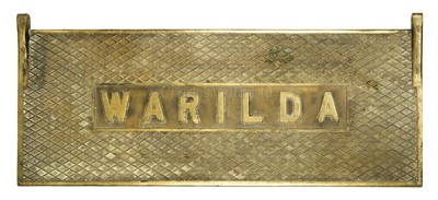 Lot 115 - A BRASS TREADPLATE RECOVERED FROM THE WRECK OF THE HOSPITAL SHIP H..M.H.S. 'WARILDA'