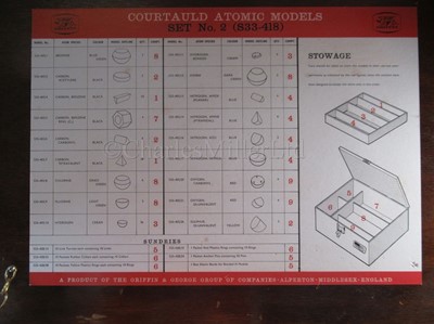 Lot 319 - A SET OF COURTAULD ATOMIC MODELS BY GRIFFIN & GEORGE LTD, LONDON, CIRCA 1966