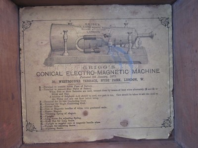 Lot 326 - Ø A RARE EXAMPLE OF GRIGG'S CONIC ELECTRO-MAGNETIC MACHINE, CIRCA 1873