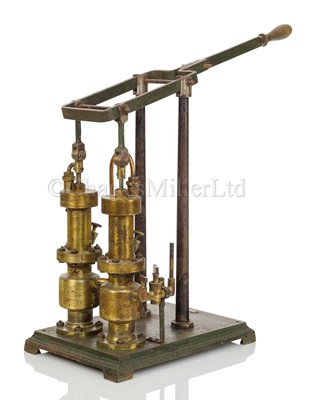 Lot 332 - A RARE DUPLEX VACUUM INCANDESCENT LIGHTBULB PUMP BY GRIFFIN OF LONDON, CIRCA 1880