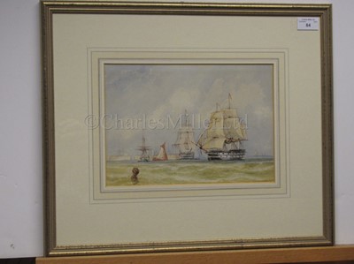 Lot 84 - ATTRIBUTED TO WILLIAM CALCOTT KNELL (BRITISH, 1830–1880): Second Rates of the Royal Navy off Portsmouth