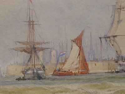 Lot 84 - ATTRIBUTED TO WILLIAM CALCOTT KNELL (BRITISH, 1830–1880): Second Rates of the Royal Navy off Portsmouth