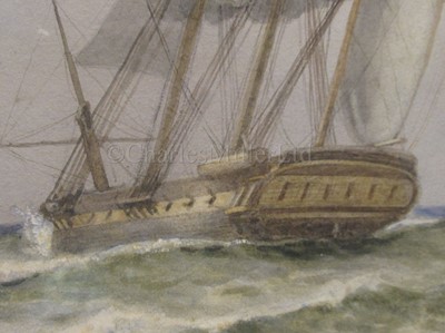 Lot 81 - WILLIAM THOMAS NICHOL BOYCE (BRITISH, 1857-1911) Frigate of the Royal Navy; Shipping scene