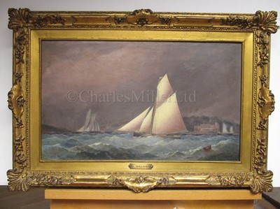 Lot 5 - GEORGE SULLIVAN (BRITISH, 19TH CENTURY) A cutter yacht off Cowes Castle, Isle of Wight