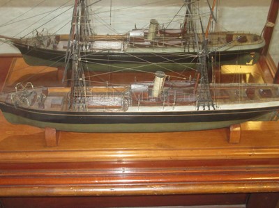 Lot 22 - A LATE 19TH CENTURY WELL-PRESENTED MODEL OF THE S.S. MIRANDA, CHARTERED BY THE CONTROVERSIAL POLAR EXPLORER 'DR.' FREDERICK COOK, 1894