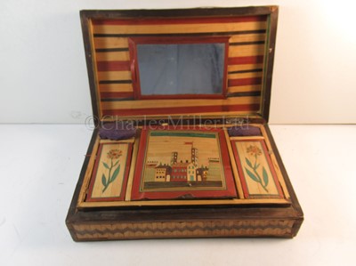 Lot 166 - AN EARLY 19TH CENTURY NAPOLEONIC PRISONER-OF-WAR STRAW WORK JEWELLERY BOX