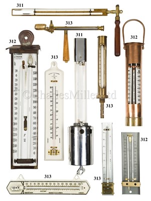 Lot 311 - AN ASSMANN TYPE WET/DRY BULB HYGROMETER, NEGRETTI & ZAMBRA, LONDON, CIRCA 1930; and another