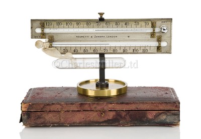 Lot 316 - A POCKET HYGROMETER BY NEGRETTI & ZAMBRA, LONDON, CIRCA 1890