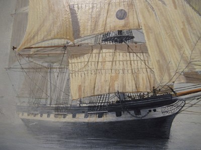 Lot 14 - δ KENNETH JEPSON (BRITISH, 1932-1998): The Blackwall Frigate 'Renown'; The American Black Ball Line Packet 'Yorkshire'