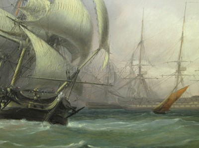 Lot 82 - JOSEPH WALTER (BRITISH, 1783–1856): Ships of the Royal Navy off Portsmouth