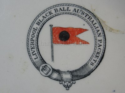 Lot 176 - A RARE STONEWARE PLATE FROM THE LIVERPOOL-AUSTRALIA BLACK BALL LINE, CIRCA 1860