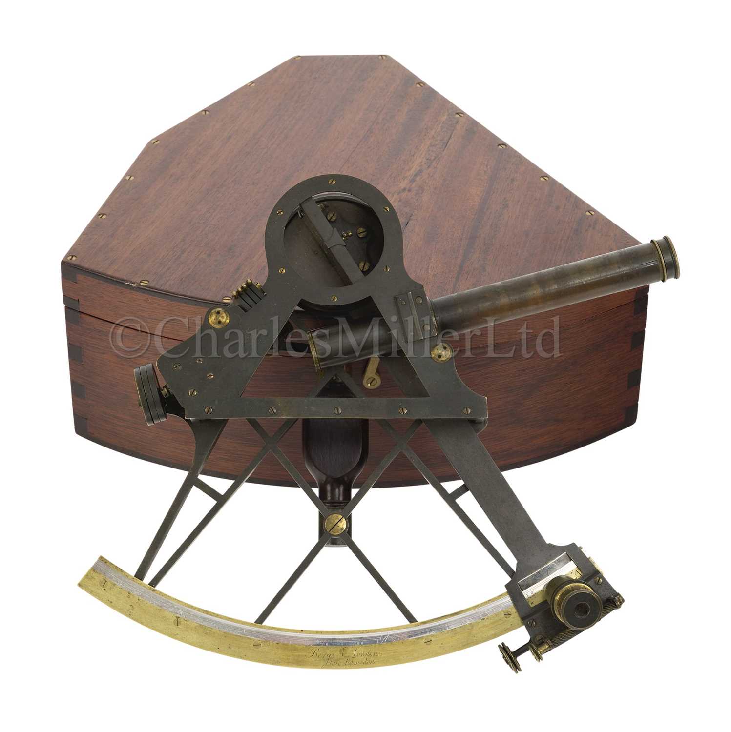 Lot 236 - A 7½IN. VERNIER BRIDGE-FRAME SEXTANT BY BERGE, LATE RAMSDEN, LONDON, CIRCA 1800