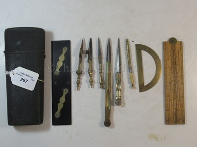 Lot 297 - A DRAWING SET ETUI BY THOMAS RUBERGALL, LONDON, CIRCA 1850