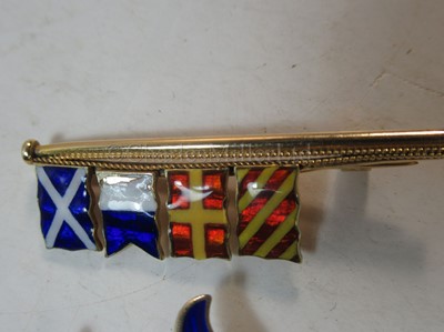 Lot 199 - A SIGNAL HOIST BROOCH BY BENZIE OF COWES, CIRCA 1935 and two others