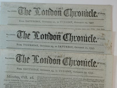 Lot 59 - THE LONDON CHRONICLE: ACCOUNTS OF THE BATTLE OF CAMPERDOWN, 1797