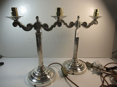 Lot 148 - A PAIR OF ADMIRALTY WARD ROOM ELECTRIC CANDELABRA, 20TH CENTURY
