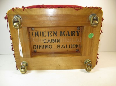 Lot 97 - A FOOTSTOOL FROM RMS QUEEN MARY, CIRCA 1936