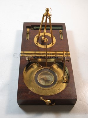 Lot 244 - A LATE 19TH CENTURY POCKET COMPASS SUNDIAL