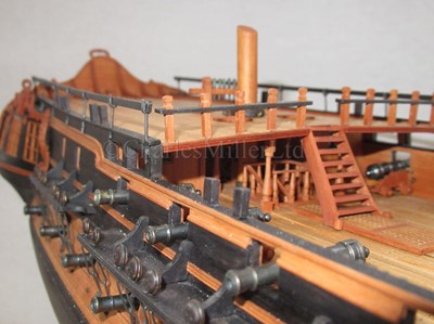 Lot 43 - A FINELY BUILT AND  CARVED 1:72 SCALE NAVY BOARD STYLE OF 44-GUN SWEDISH HEAVY FRIGATE VENUS [1783]
